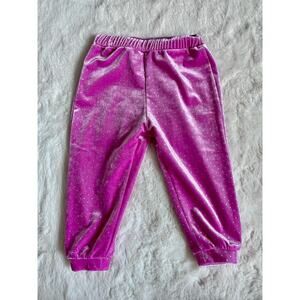 Habitual Baby Girls Pink Glitter Velvet Jogger Pants Size 18M